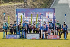 Podium, od lewej: Słoweńcy, Norwegowie, Rosjanie (fot. Alexey Kabelitskiy)