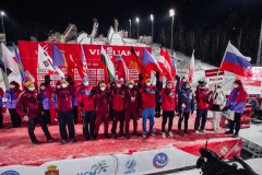 Rosyjscy skoczkowie podczas ceremonii inauguracji sezonu 2021/2022 (fot. Alexey Kabelitskiy / LOC World Cup stage in Nizhny Tagil)